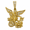 14K Gold Plated 925 Sterling Silver St Saint Michael Archangel Pendant