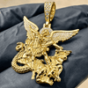 14K Gold Plated 925 Sterling Silver St Saint Michael Archangel Pendant