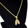 14K Gold Plated A Letter Micro Rope Chain Necklace