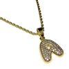14K Gold Plated A Letter Micro Rope Chain Necklace