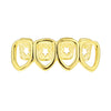 14K Gold Plated All Four Open Face Bottom Teeth Grillz
