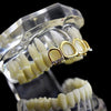 14K Gold Plated All Four Open Face Iced Top Teeth Grillz