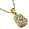 14K Gold Plated B Letter Micro Rope Chain Necklace