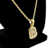 14K Gold Plated B Letter Micro Rope Chain Necklace