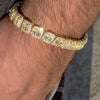 14k Gold Plated Baguette Iced Flooded Out Bracelet
