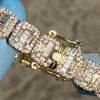 14k Gold Plated Baguette Iced Flooded Out Bracelet