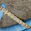 14k Gold Plated Baguette Iced Flooded Out Bracelet