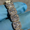 14k Gold Plated Baguette Iced Flooded Out Bracelet