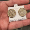 14K Gold Plated Big 22MM Round Earrings Iced Micro Pave Flooded Out