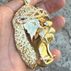14k Gold Plated  Big Juge Jumbo Lion Head Franco Chain Necklace 36"