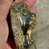 14k Gold Plated  Big Juge Jumbo Lion Head Franco Chain Necklace 36"