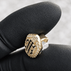 14k Gold Plated Black Dollar Sign Symbol CZ Single Canine Iced Bling Out Grill