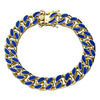 14K Gold Plated Blue Cuban Link Bracelet