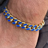 14K Gold Plated Blue Cuban Link Bracelet