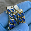 14K Gold Plated Blue Cuban Link Bracelet