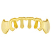 14K Gold Plated Bottom 4-Open Curved Vampire Fangs Grillz