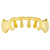 14K Gold Plated Bottom 4-Open Curved Vampire Fangs Grillz