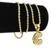 14K Gold Plated C Letter Micro Rope Chain Necklace
