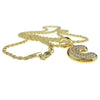 14K Gold Plated C Letter Micro Rope Chain Necklace