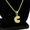 14K Gold Plated C Letter Micro Rope Chain Necklace