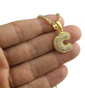 14K Gold Plated C Letter Micro Rope Chain Necklace