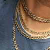 14K Gold Plated Chain Figaro Links Fully Iced 16"-24
