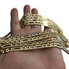 14K Gold Plated Chain Figaro Links Fully Iced 16"-24