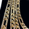 14K Gold Plated Chain Figaro Links Fully Iced 16"-24