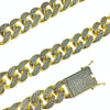 14K Gold Plated Cuban Chain Iced CZ Flooded Out Necklace 24"x 19MM
