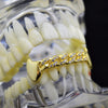 14K Gold Plated Cuban Iced CZ Bottom Vampire Fangs Grillz