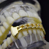 14K Gold Plated Cuban Iced CZ Bottom Vampire Fangs Grillz