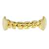 14K Gold Plated Cuban Link Bottom Teeth Vampire Fangs Grillz