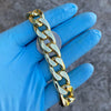 14K Gold Plated Cuban Link Chain Hip Hop Bracelet 15MM Thick 8-9" Inch