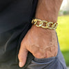 14K Gold Plated Cuban Link Chain Hip Hop Bracelet 20MM Thick 8-9" Inch