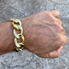 14K Gold Plated Cuban Link Chain Hip Hop Bracelet 20MM Thick 8-9" Inch