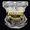 14K Gold Plated Cuban Link CZ Fangs Grillz Set