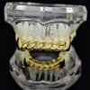 14K Gold Plated Cuban Link CZ Iced Teeth Grillz Set