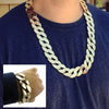 14k Gold Plated Cuban Link Hip Hop Necklace 30" 25mm Chain w/25 mm Bracelet Set