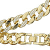 14K Gold Plated Cuban Link Iced Chain Necklace 30"