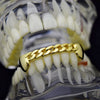 14K Gold Plated Cuban Link Plain Bottom Teeth Grillz