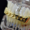 14K Gold Plated Cuban Link Plain Top Teeth Grillz