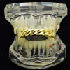 14K Gold Plated Cuban Link Plain Top Teeth Vampire Fangs