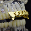 14K Gold Plated Cuban Link Plain Top Teeth Vampire Fangs