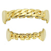 14K Gold Plated Cuban Link Plain Vampire Fangs Set