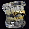 14K Gold Plated Cuban Link Plain Vampire Fangs Set