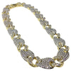 14K Gold Plated Cuban Mariner Two-Tone Choker 18"