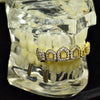 14k Gold Plated CZ 4 Open Face Six Top Teeth Grillz