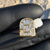 14k Gold Plated CZ Baguettes Big Large Tooth Single Cap Iced Blinged Out Grillz