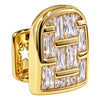 14k Gold Plated CZ Baguettes Big Large Tooth Single Cap Iced Blinged Out Grillz