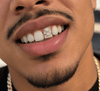 14k Gold Plated CZ Baguettes Big Large Tooth Single Cap Iced Blinged Out Grillz